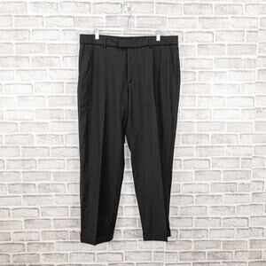 Z Zegna Men's Flat Front Dress Pants Dark Brown micro striped Size 54 36w city